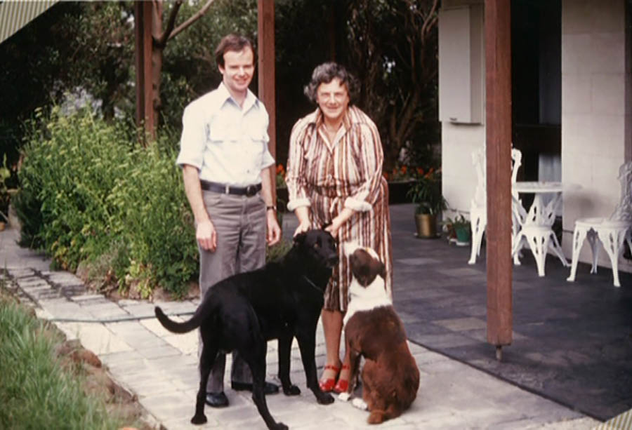 Ray With Kester And Their Dogs Jan Juc 1980